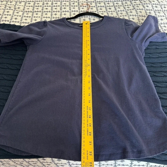 Pomander Place Size XS Navy‎ Pleated Sleeve Short Sleeve Top Classic Tuckernuck - Picture 9 of 9